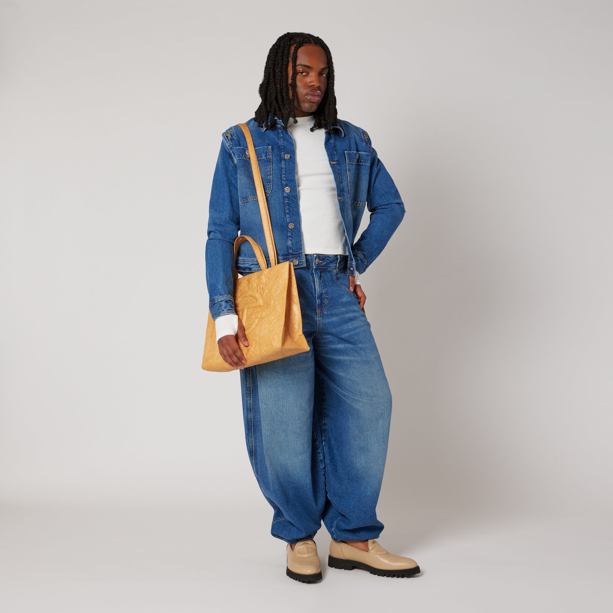 Telfar Tyvek Shopping Bag - Brown