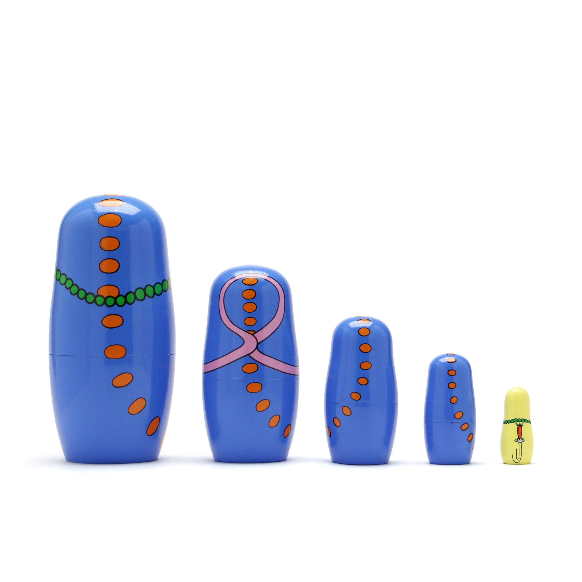 Happy Snakes Wooden Nesting Dolls - Set of 5