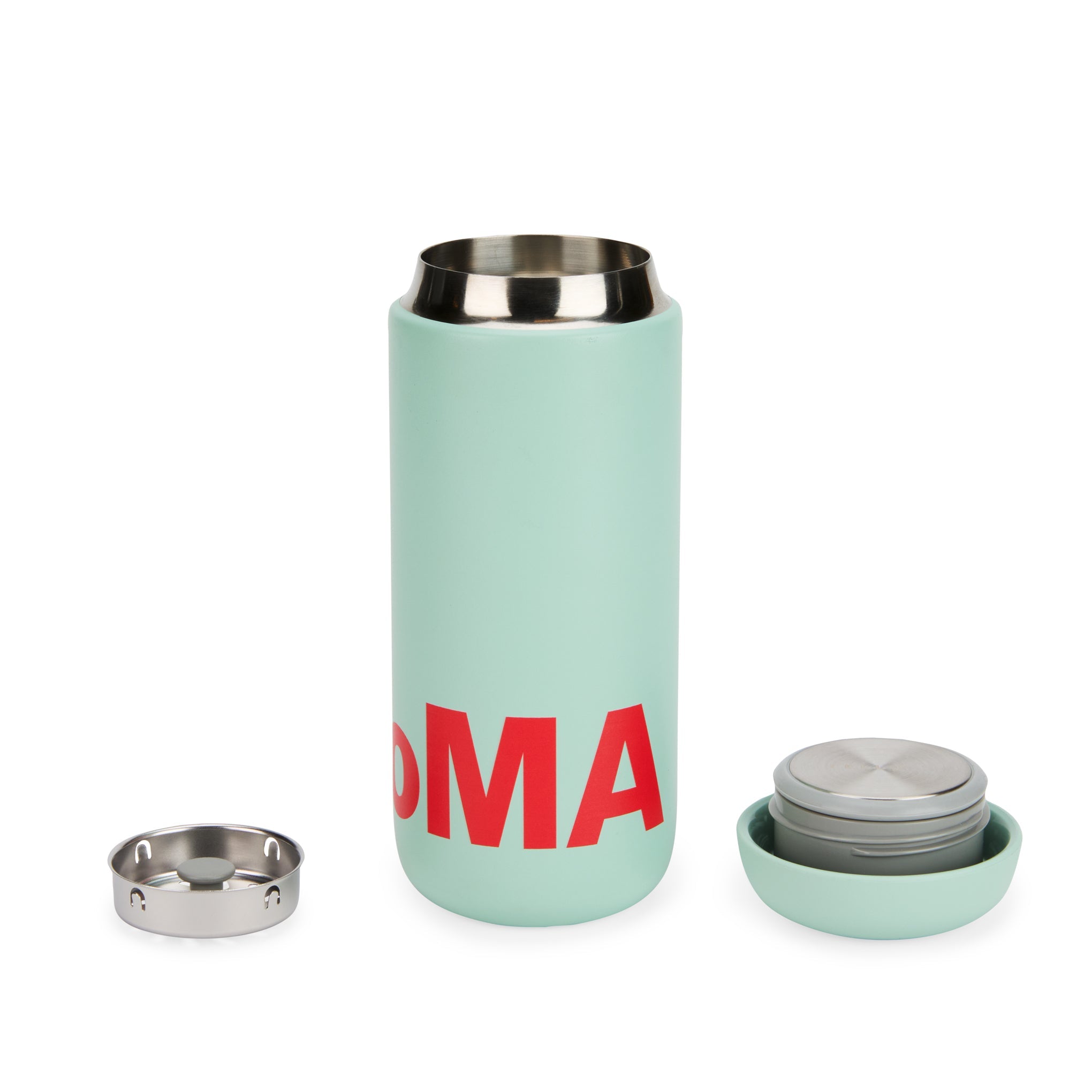 Colorful MoMA Insulated Travel Mug - Mint/ Red