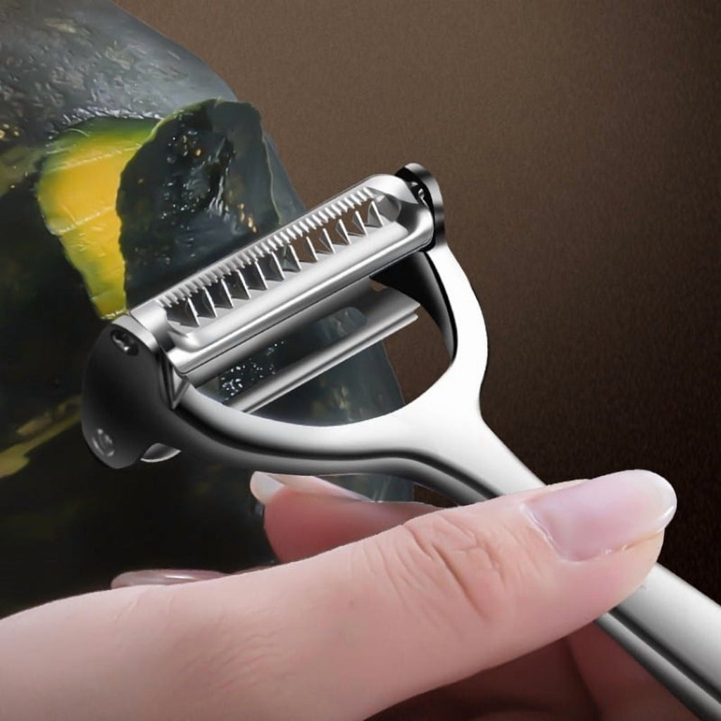 2-in-1 Vegetable Peeler and Julienne Cutter - Stainless Steel Y Peeler for Potatoes, Cucumber, Apple Peeler -...