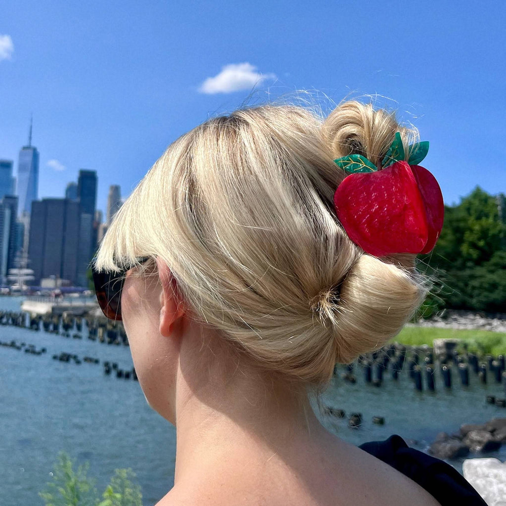 Solar Eclipse Hair Clip - Red Apple
