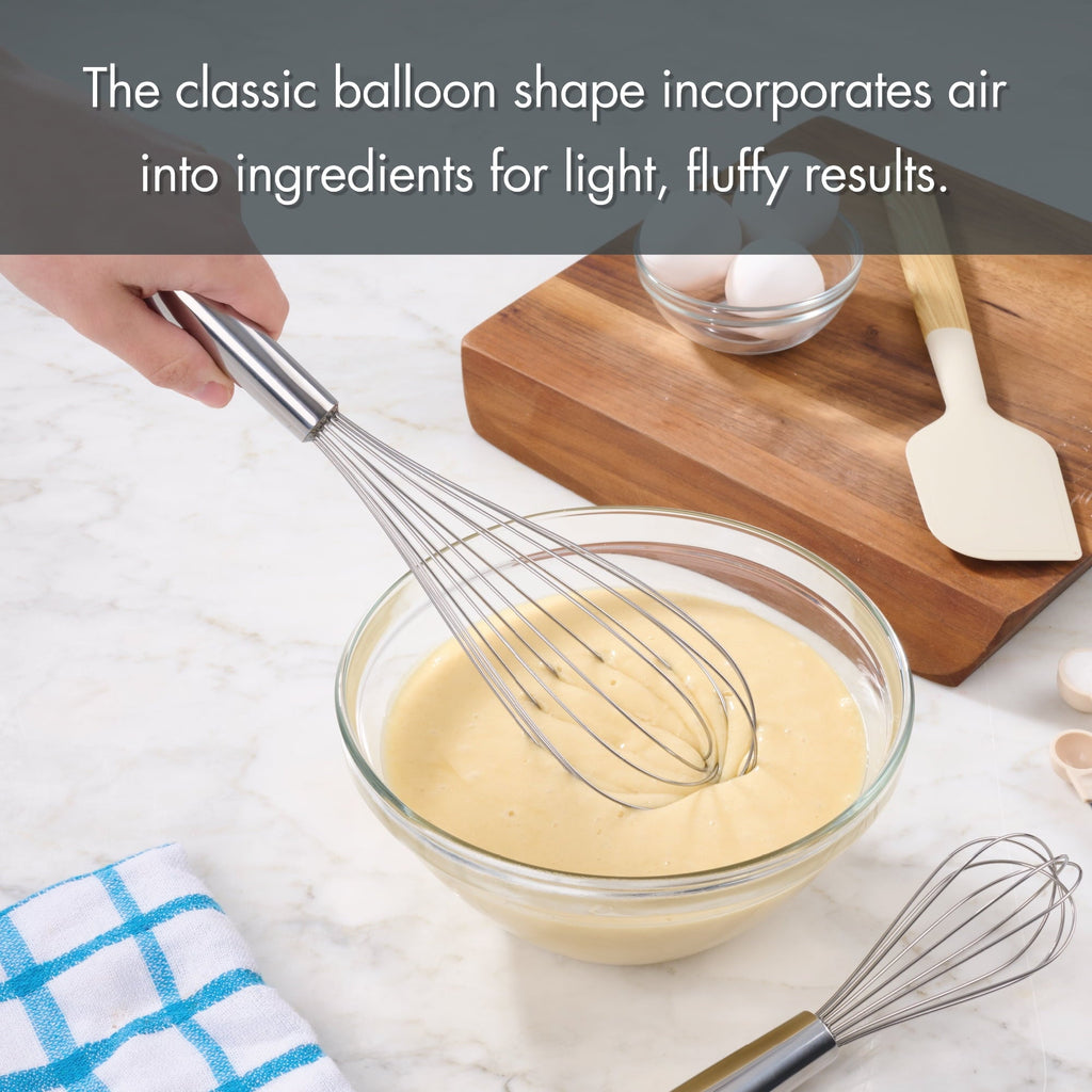 2 Piece Stainless Steel Balloon Whisk, 11.8 inch and 8.85 inch