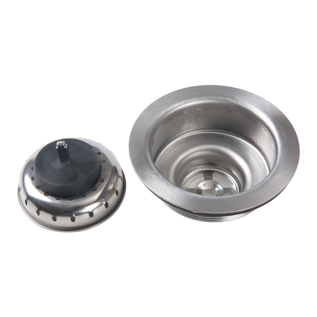 Stainless Steel Sink Basket and Strainer Assembly Silver