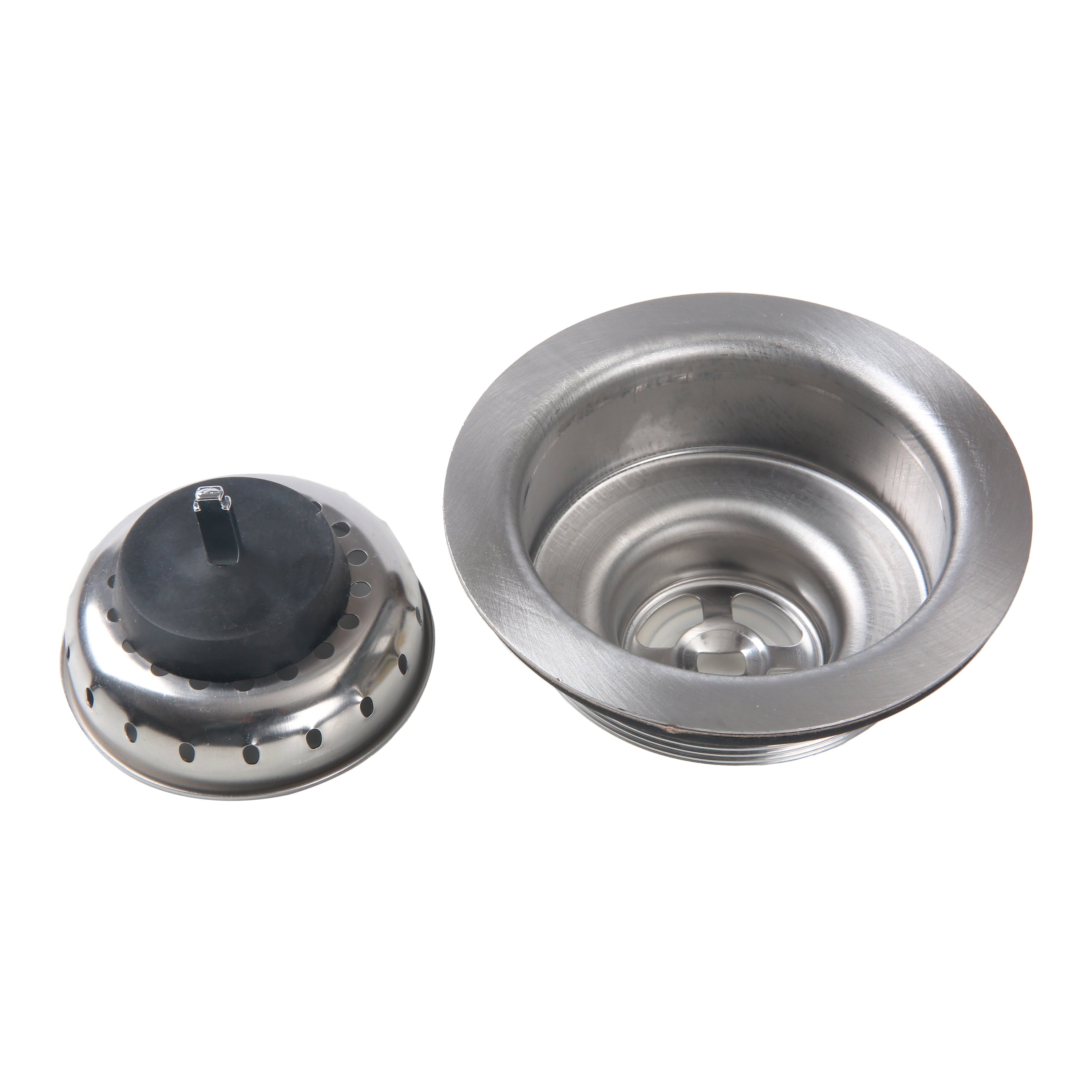 Stainless Steel Sink Basket and Strainer Assembly Silver