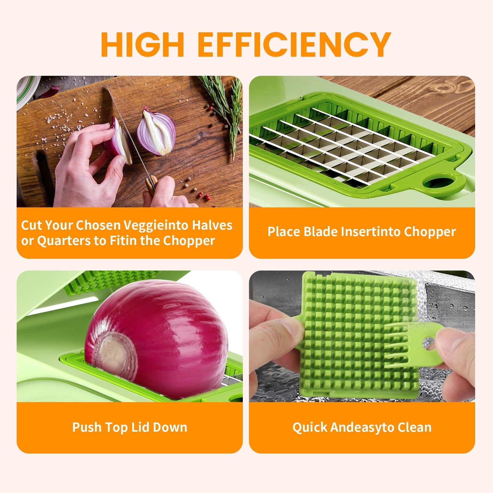 16 in 1 Vegetable Chopper, Multifunctional Veggie Chopper for Salad Garlic Carrot Egg Separator Food Chopper w...