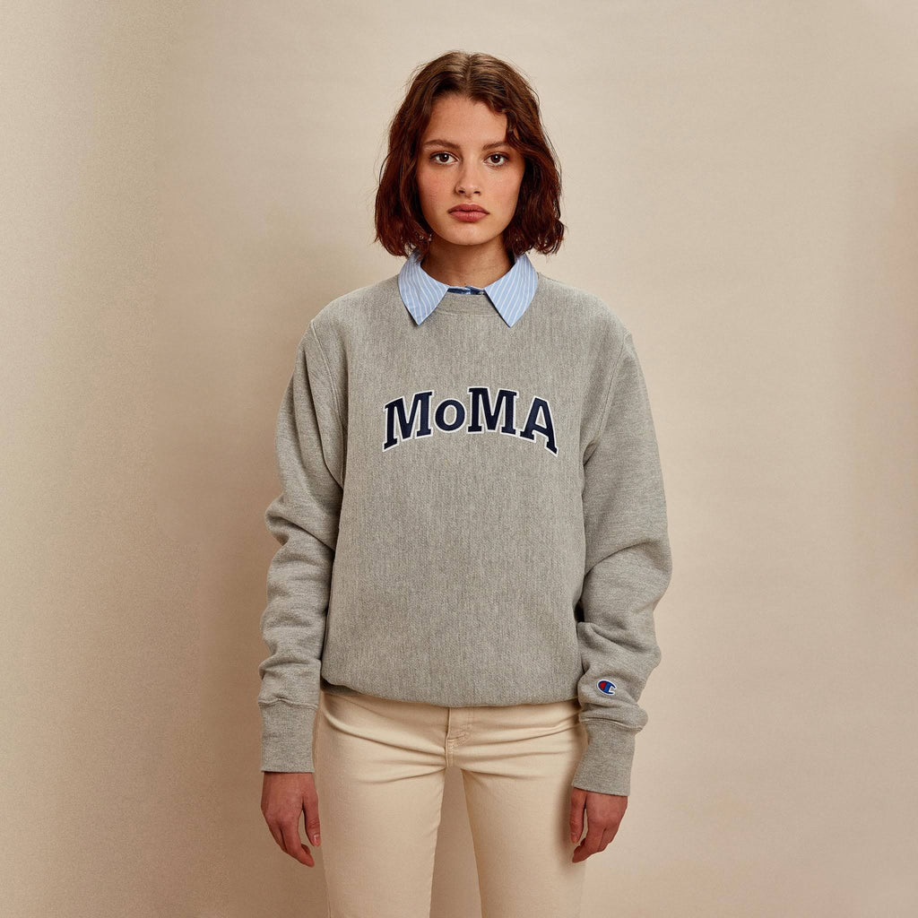 Champion Crewneck Sweatshirt - MoMA Edition - Oxford Gray
