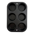 6-Cup Nonstick Steel Muffin Pan, 2.9" Cup, Gray, 1 Count