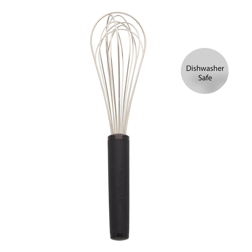 Stainless Steel Balloon Whisk with Black Handle, Dishwasher Safe