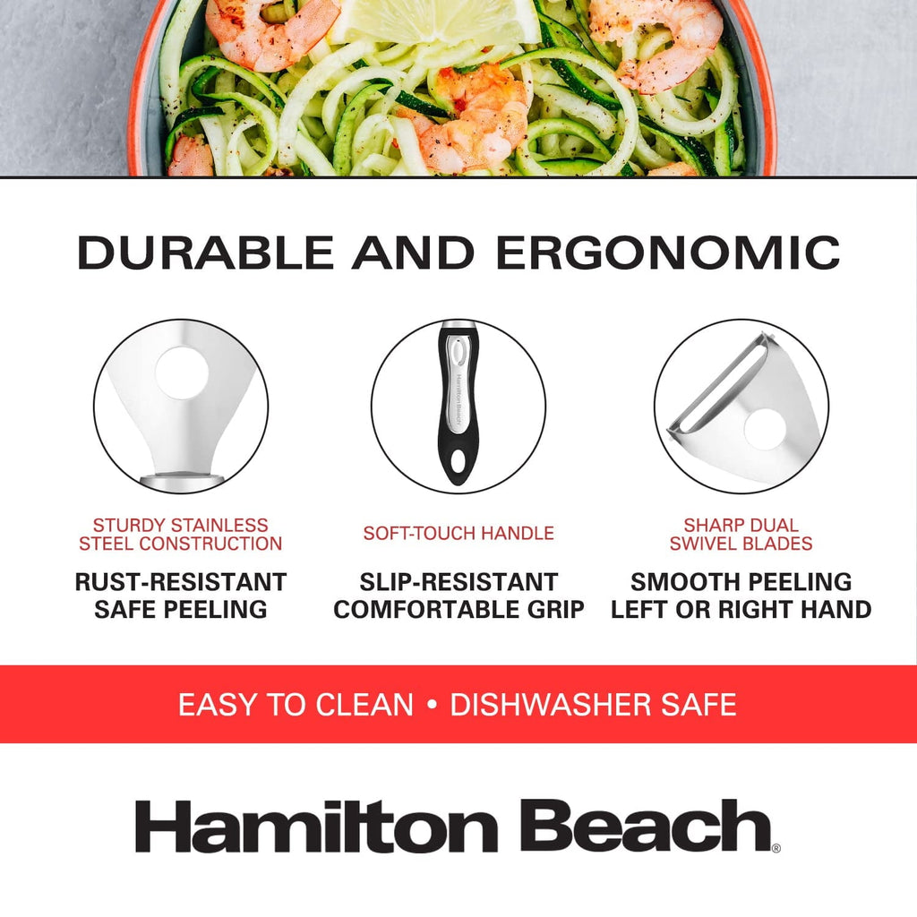Y Peeler Stainless Steel 7.5in Soft Touch Handle, Vegetable Y Peeler Ergonomic Non-Slip Handle & Sharp Bl...