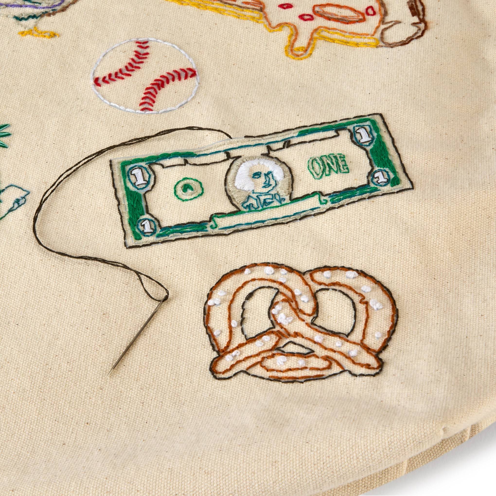 DIY Embroidery Stitch Your City NYC Tote Bag