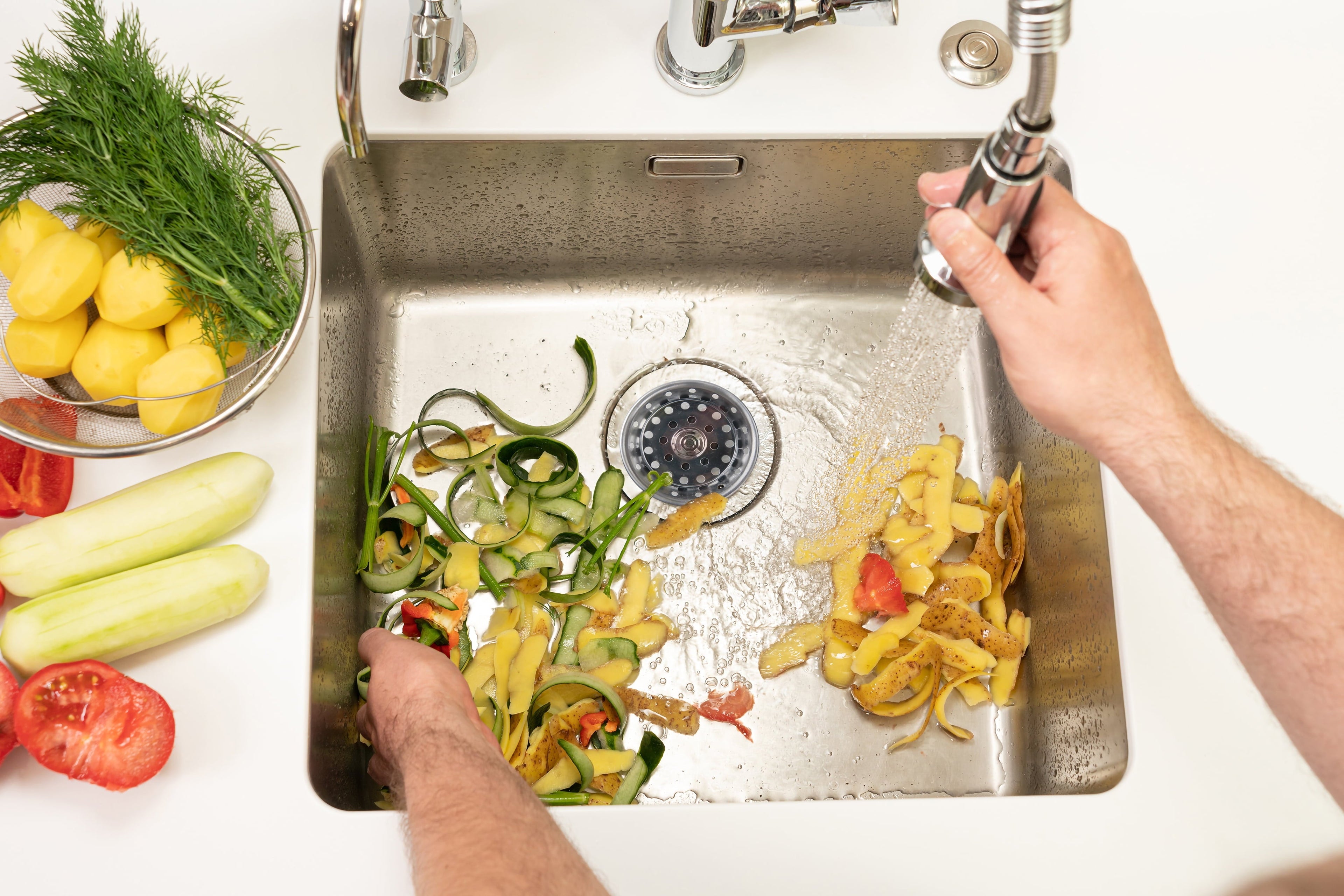 Stainless Steel Deluxe Kitchen Sink Strainer Silver for 3.5" Drains