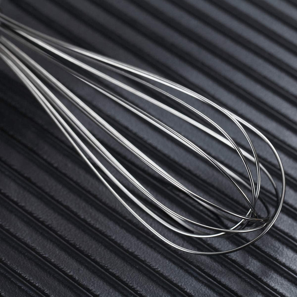 Whisk Set Pack of 3 Stainless Steel 8" 10" 12" Whisks for Cooking, Beater, Kitchen Wire Wisk