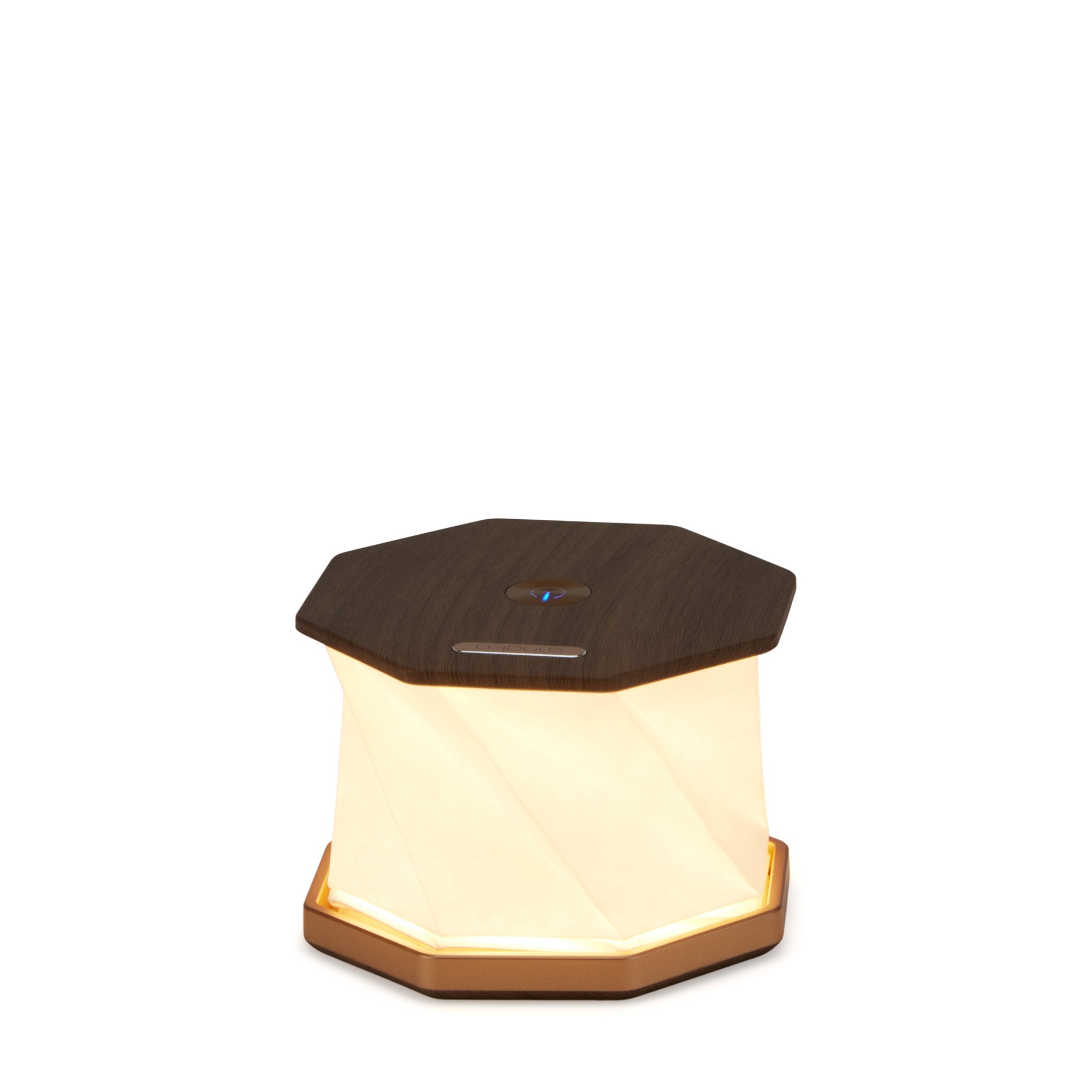 Twist Hexagon Portable Table Lamp - Walnut