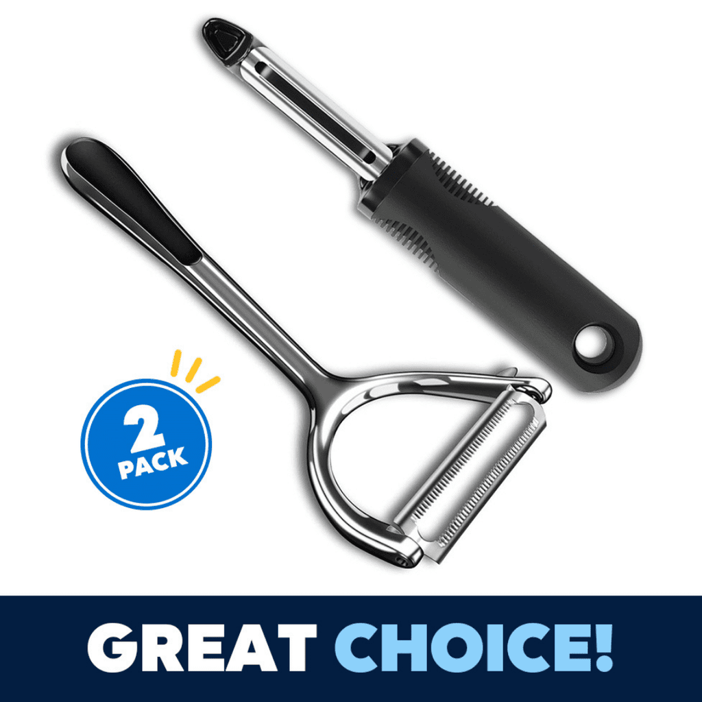 Vegetable Peelers Set – 2 Pack for Kitchen, Apple, Fruit, Carrot, Veggie, Potatoes Peeler, Y-Shaped and Swivel Stainl...