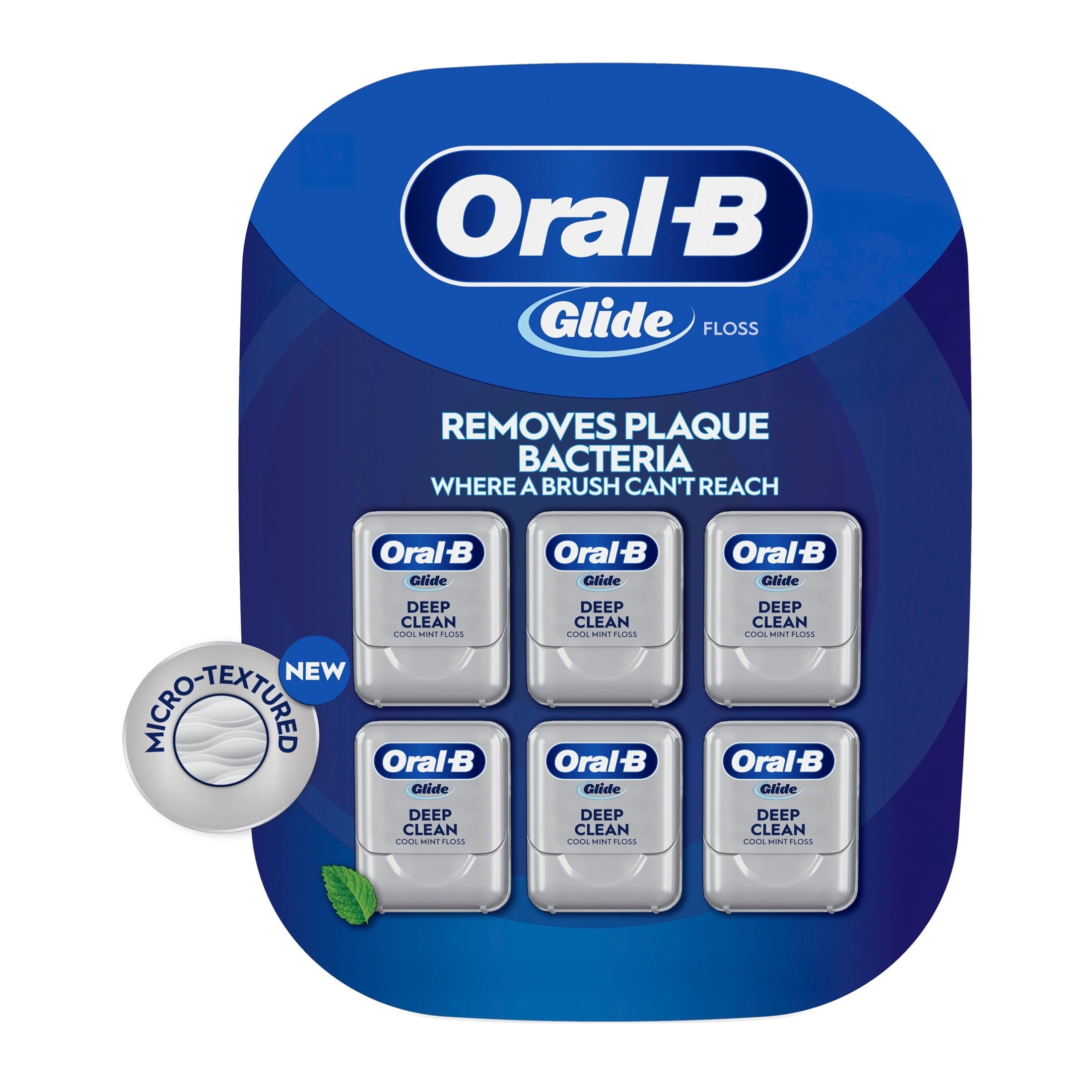 ‑B Floss, Glide Pro‑Health Deep Clean Waxed Dental Floss, Cool Mint, 40m, 3 Pack