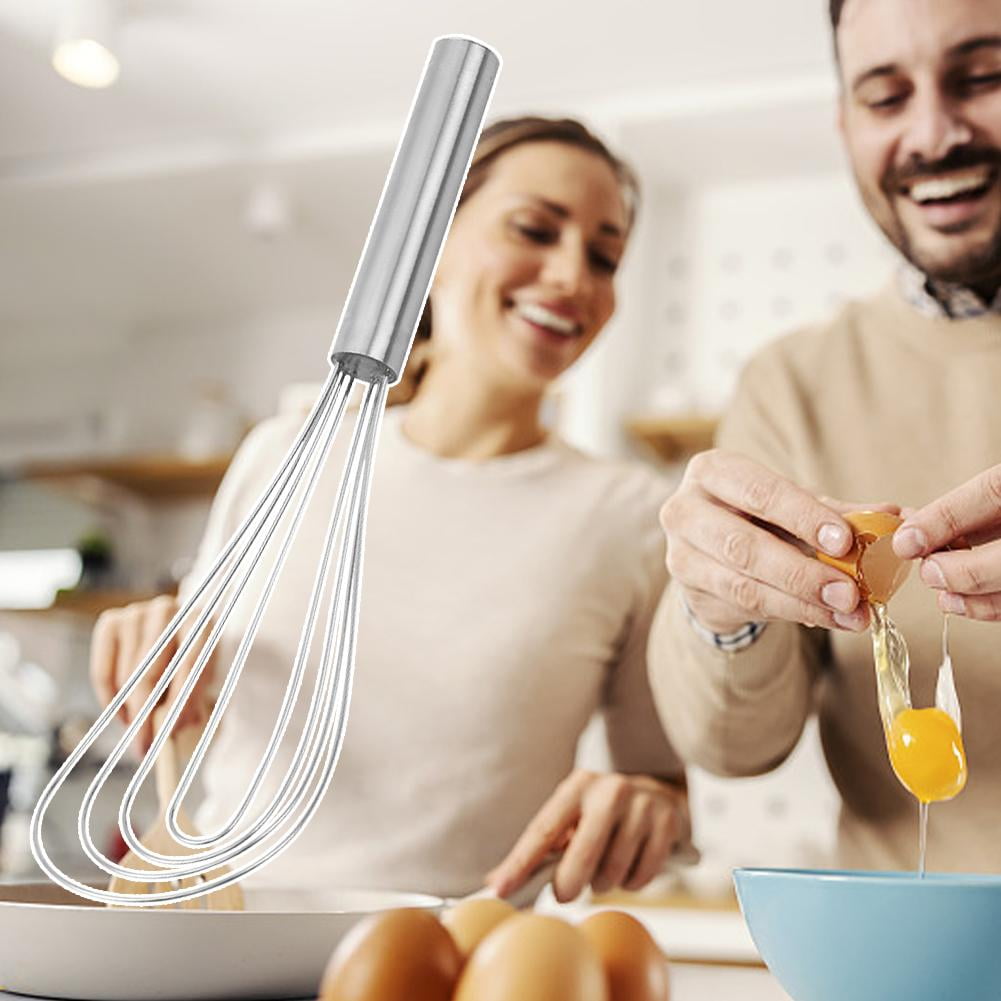 10" Flat Whisk Handheld Steel Wire Whisk Perfect For Whisking S1P9 Q4W3