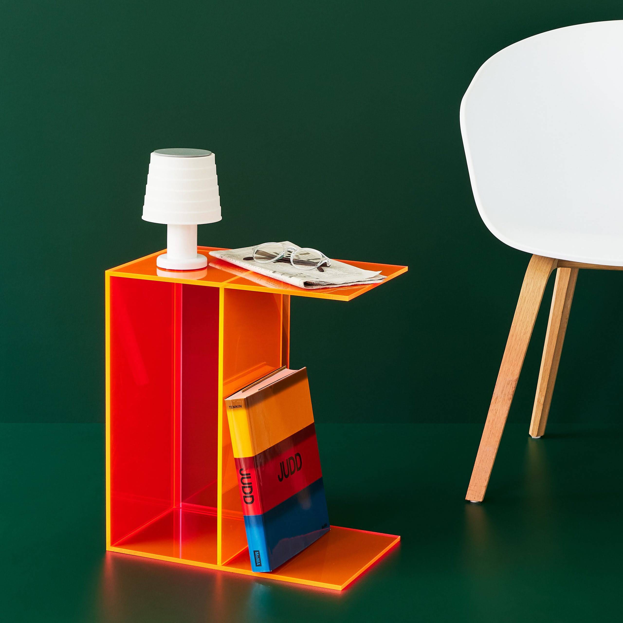 Two-Way Side Table - Neon Orange/ Neon Pink