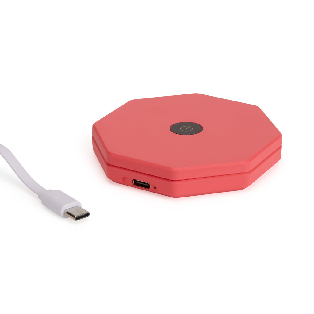 Twist Hexagon Portable Table Lamp - Coral Red