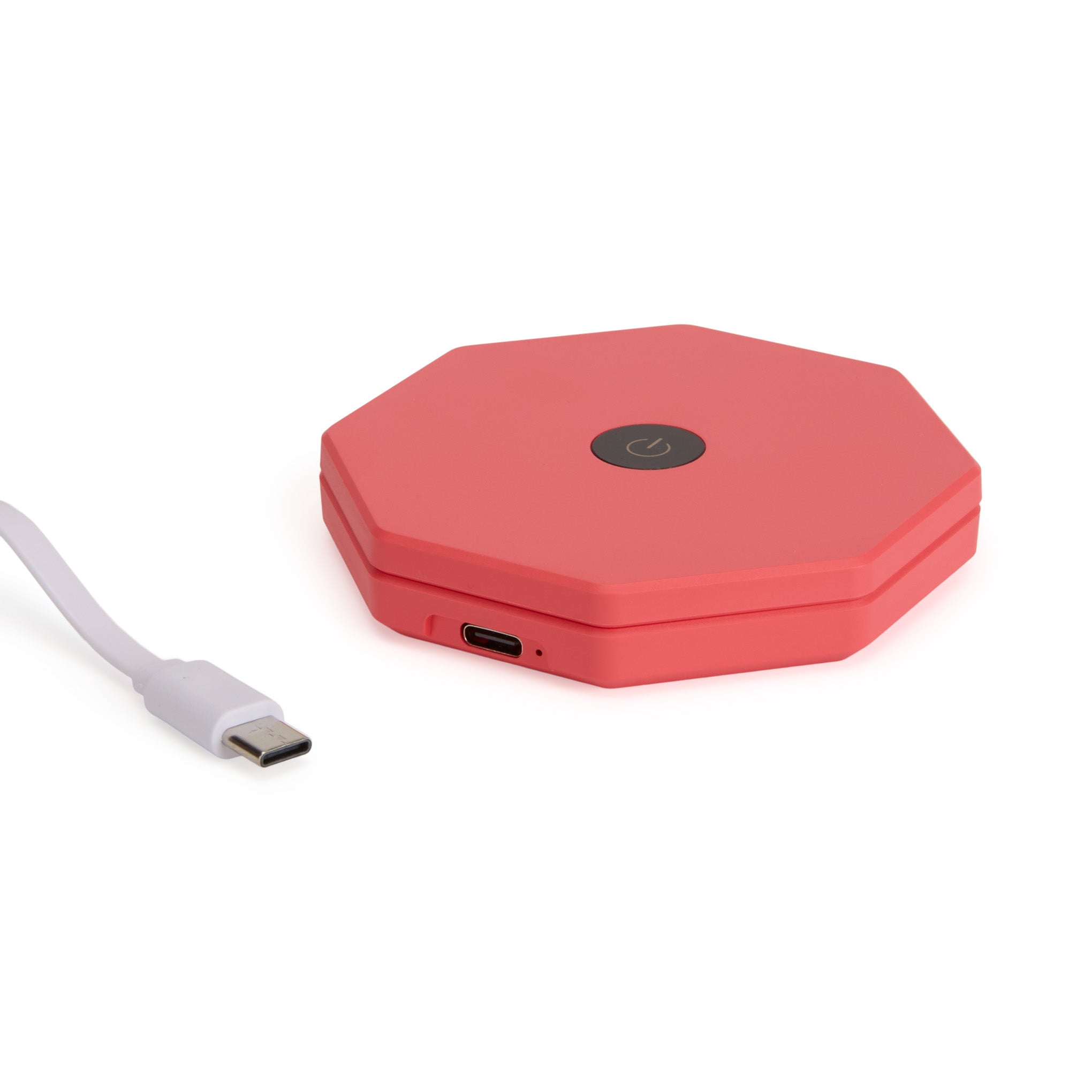 Twist Hexagon Portable Table Lamp - Coral Red