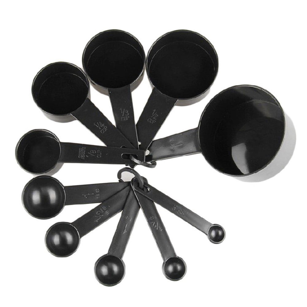 10-Piece Plastic Measuring Cups and Spoons Set - Baking & Cooking Tools with Exact Measurements (1/8 Cup to 1 Cup, 1/...