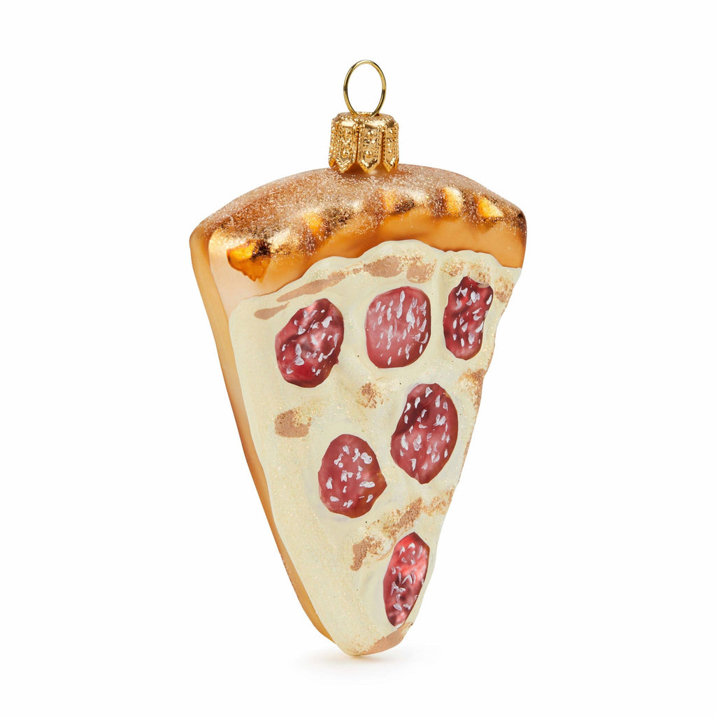 NYC Glass Holiday Ornament - Pizza Slice