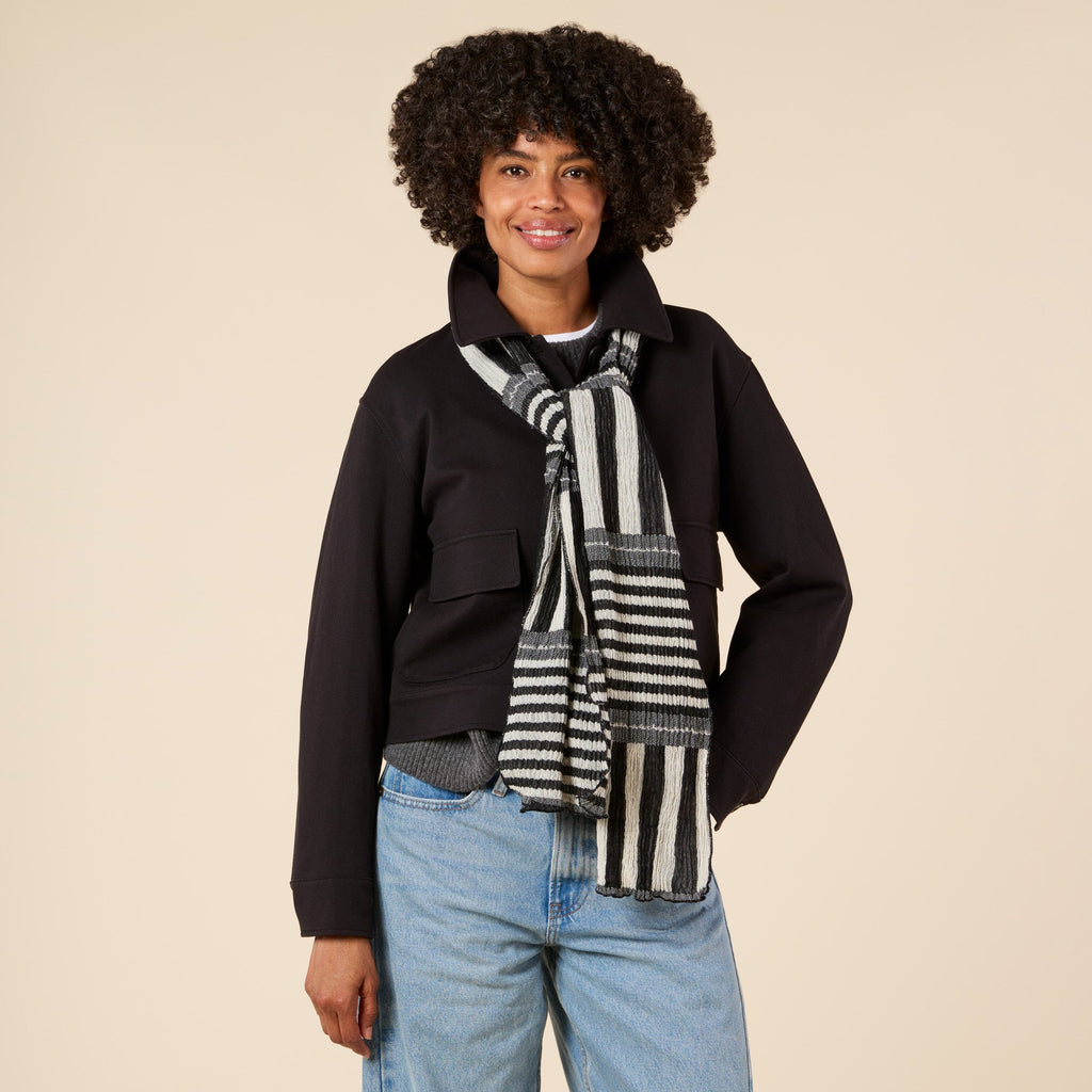 Nuno Stripey Stripe Wool-Cotton Scarf