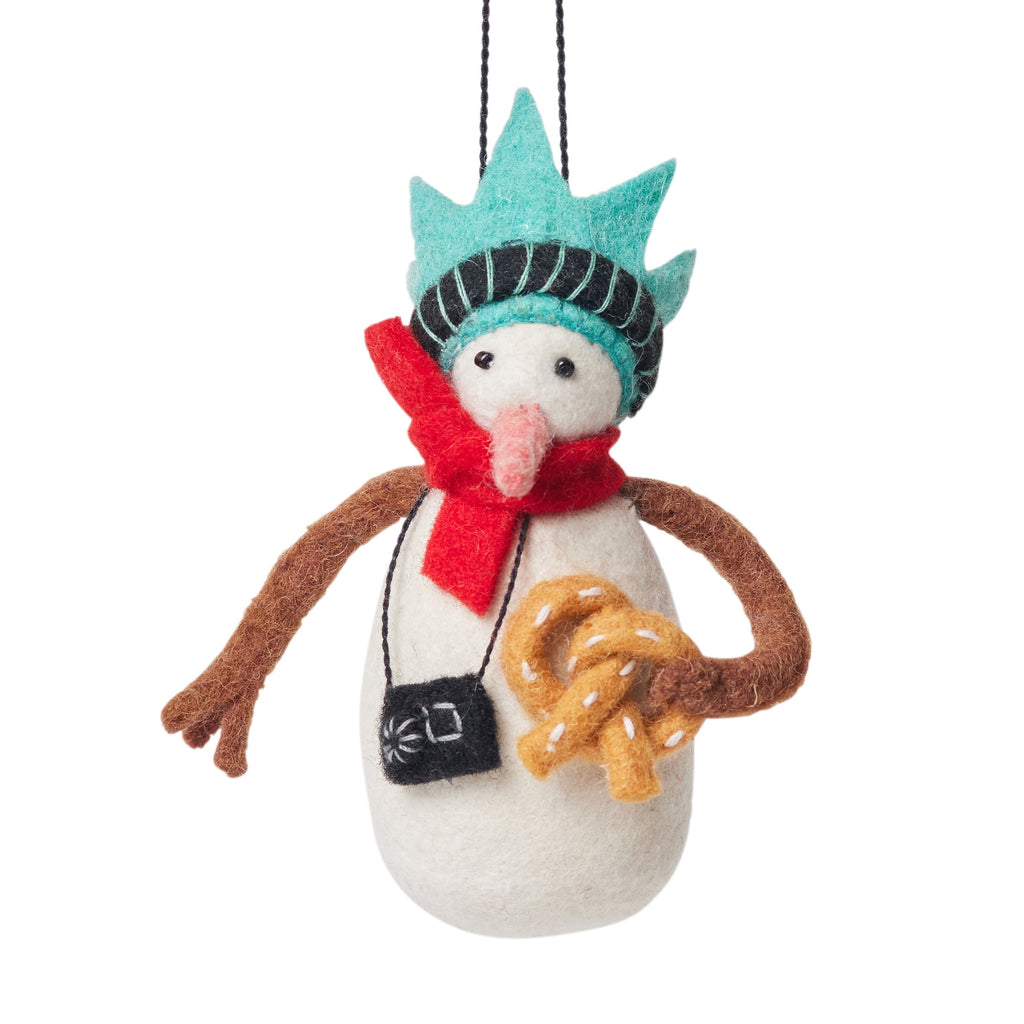 NYC Felt Ornament - Snowman Liberty