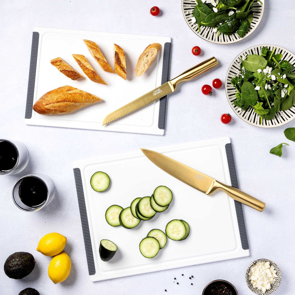 2 Piece Poly Cutting Boards White MD 10x14", LG 12x16"