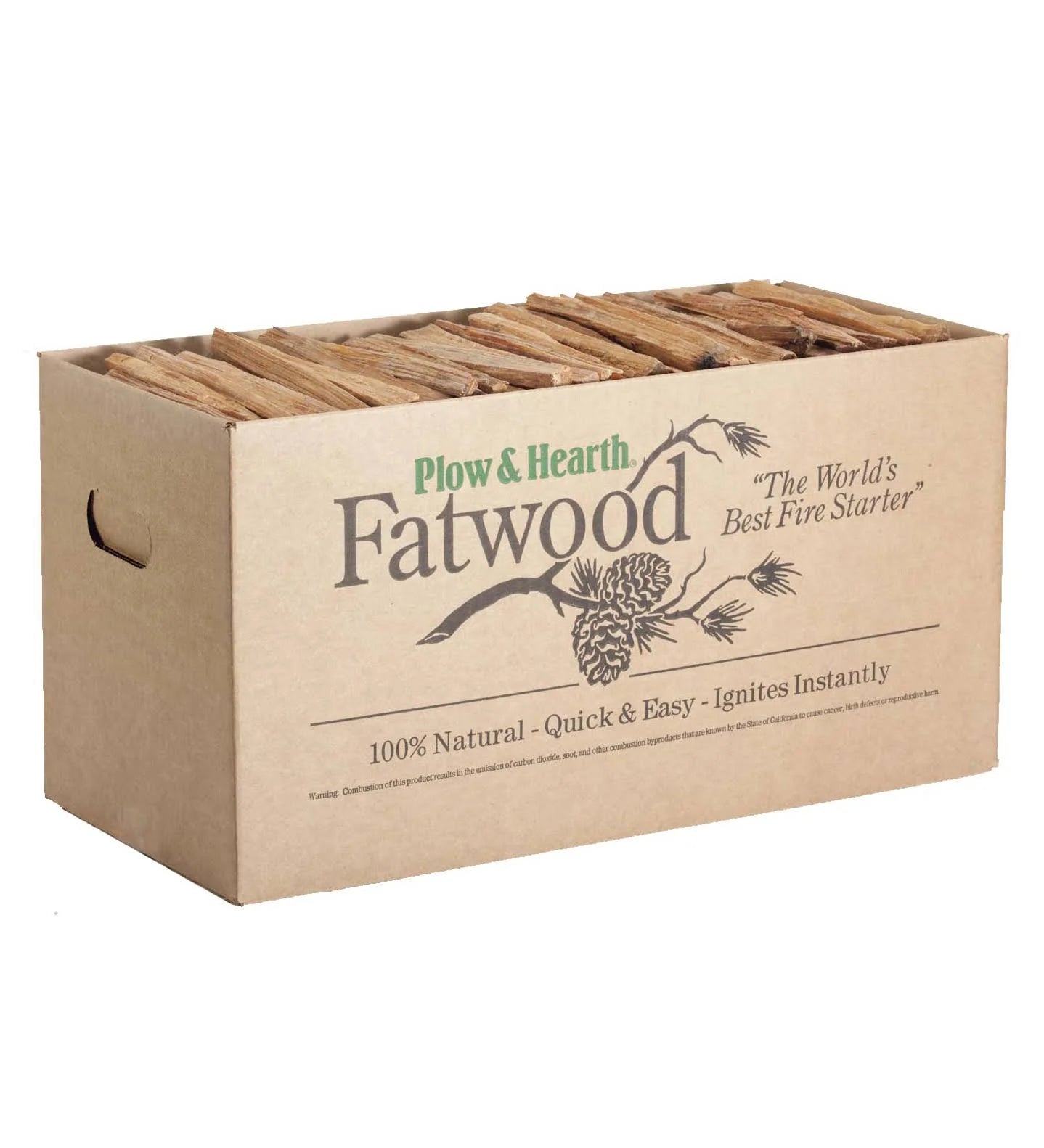 Plow &amp; Hearth Fatwood Fire Starter, Blacks &amp; Grays - 35 lb box