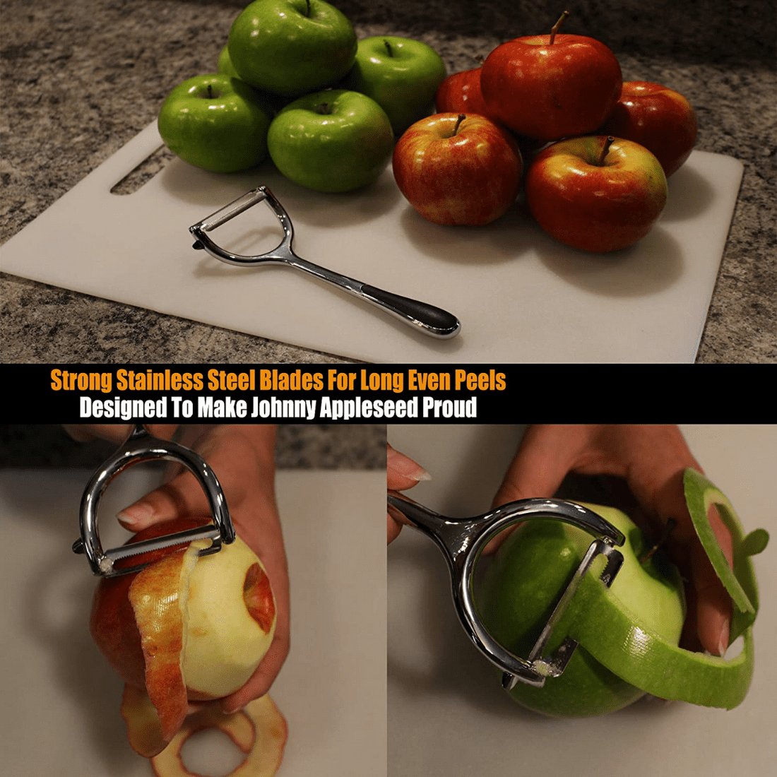 Vegetable Peelers Set – 2 Pack for Kitchen, Apple, Fruit, Carrot, Veggie, Potatoes Peeler, Y-Shaped and Swivel Stainl...