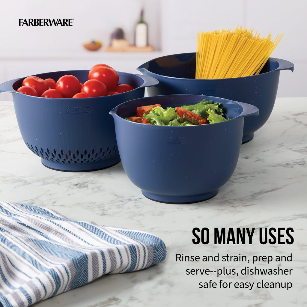 3-Piece Bowl Colander Set with Non-Slip Base