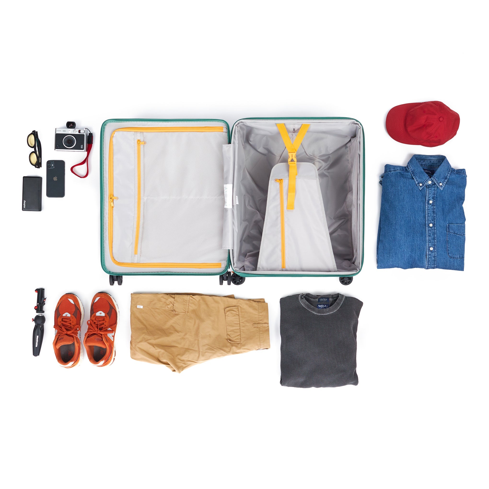 Square Expandable Suitcase with TT Handle - Checked