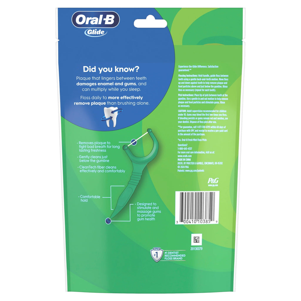 Floss, Glide Mint Dental Floss Picks with Long Lasting Scope Flavor, 75 Picks