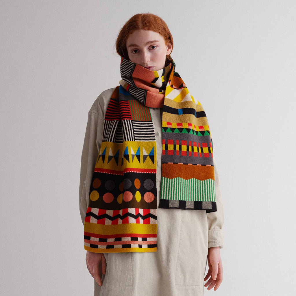Jo Gordon Geometric Wool Scarf