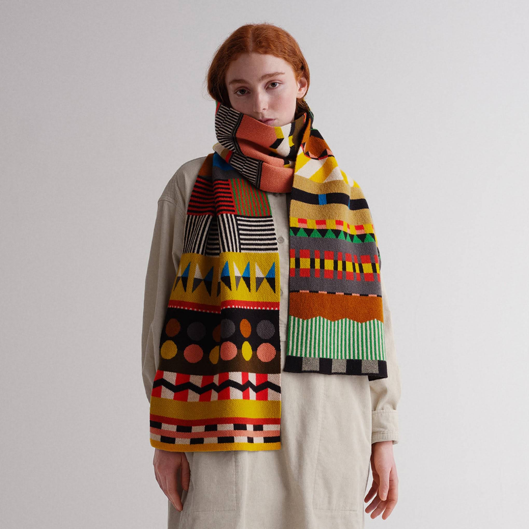Jo Gordon Geometric Wool Scarf