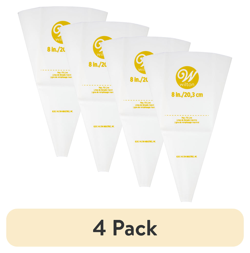 (4 pack) Reusable Featherweight Decorating Piping Bag, Plastic, 8-in.