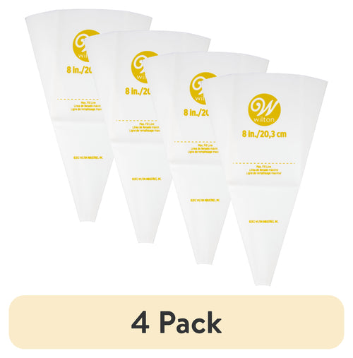 (4 pack) Reusable Featherweight Decorating Piping Bag, Plastic, 8-in.