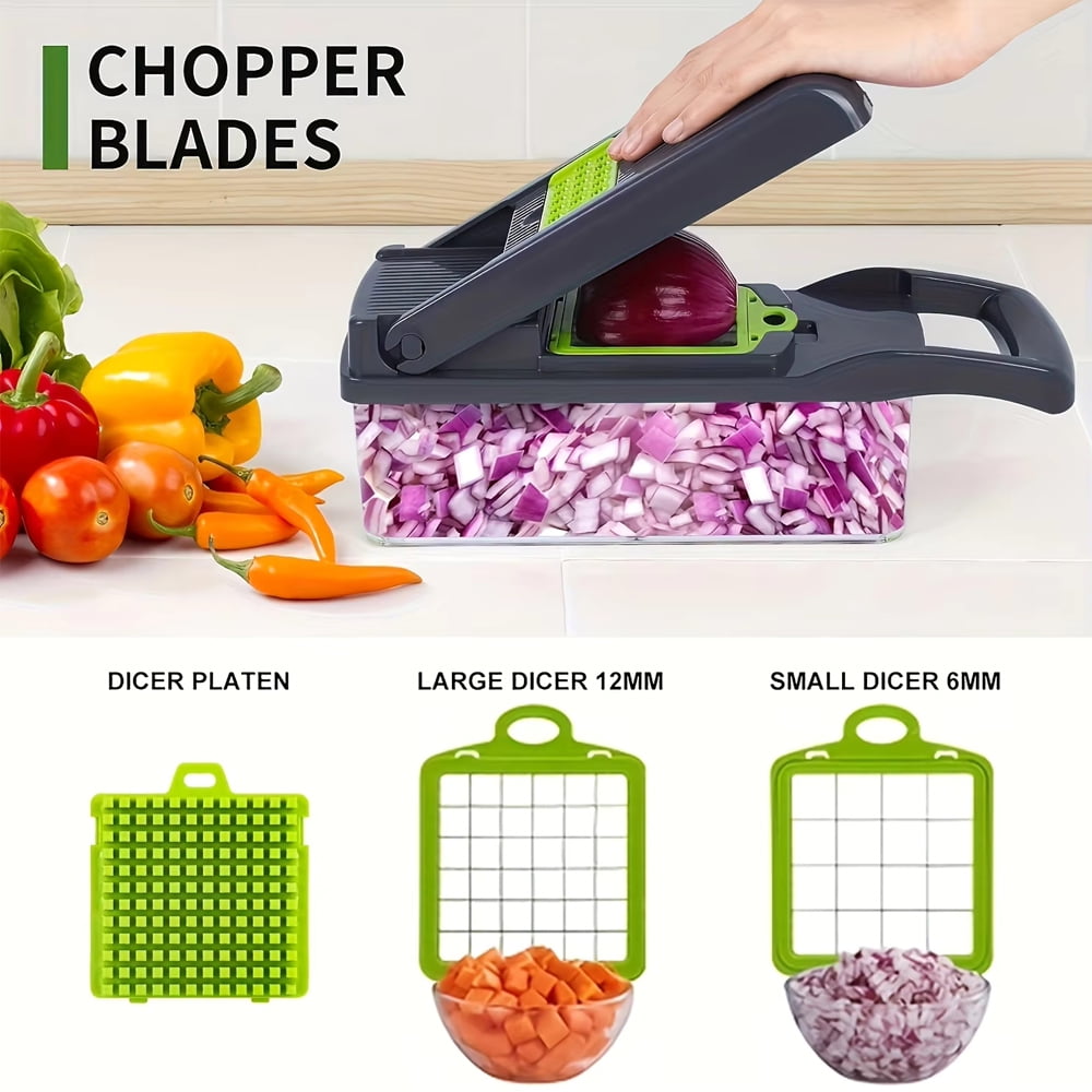14 in 1 Multifunctional Vegetable Chopper Onion Chopper Handle Food Grate Food Chopper Kitchen Vegetable Slicer Dicer...