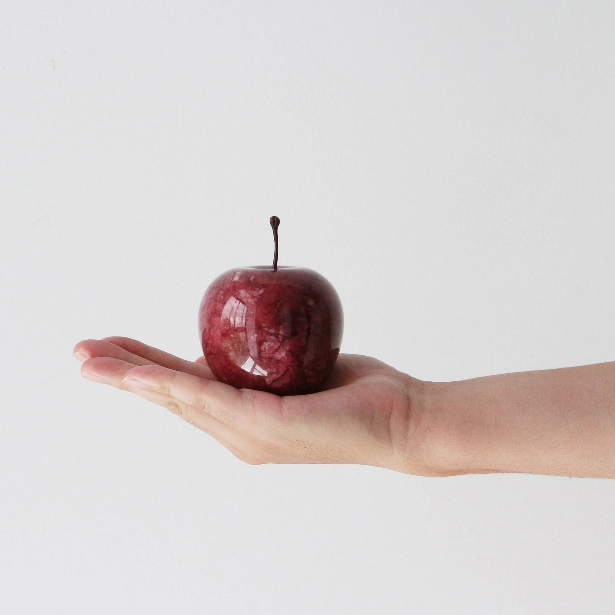 Marble Apple Paperweight - Red