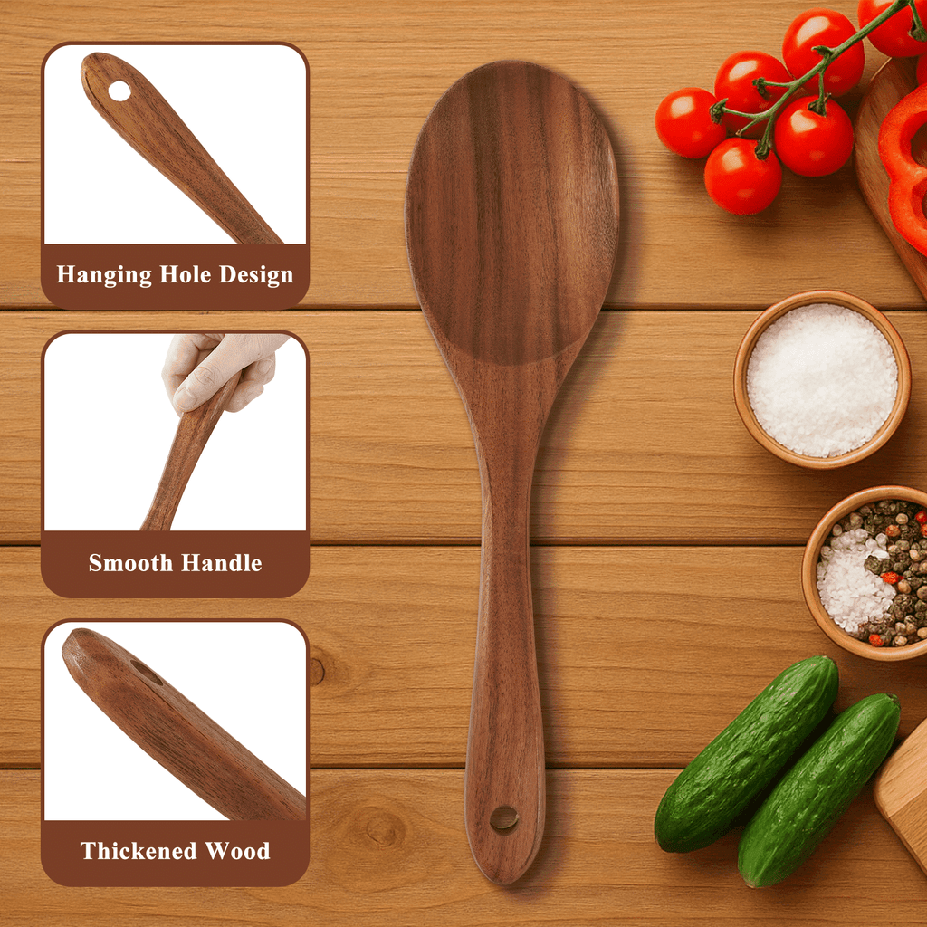 Wooden Spoons for Cooking, 8 Pcs Natural Wooden Utensil for Cooking with Non-Stick, Heat Resistant, Wood...