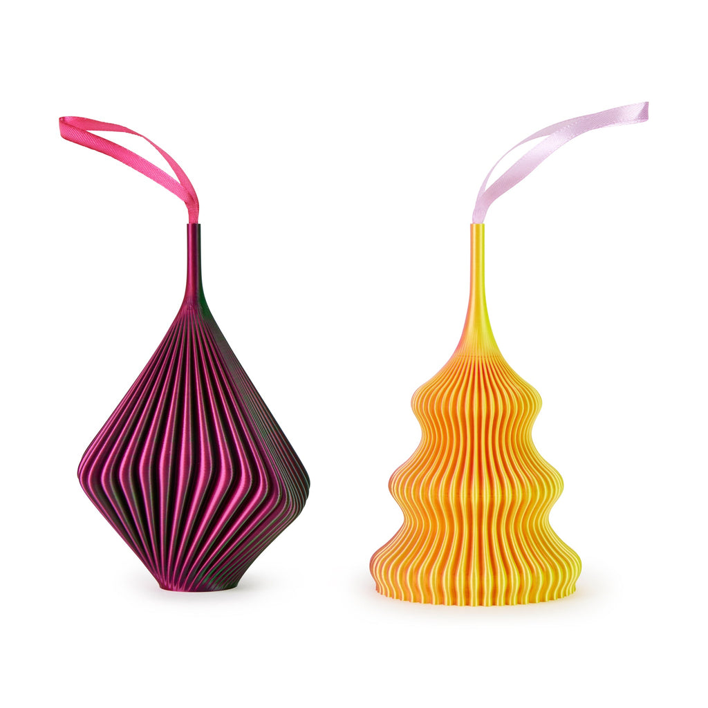 3D-Printed Holiday Ornaments - Set of 2 - Watermelon/Grapefruit