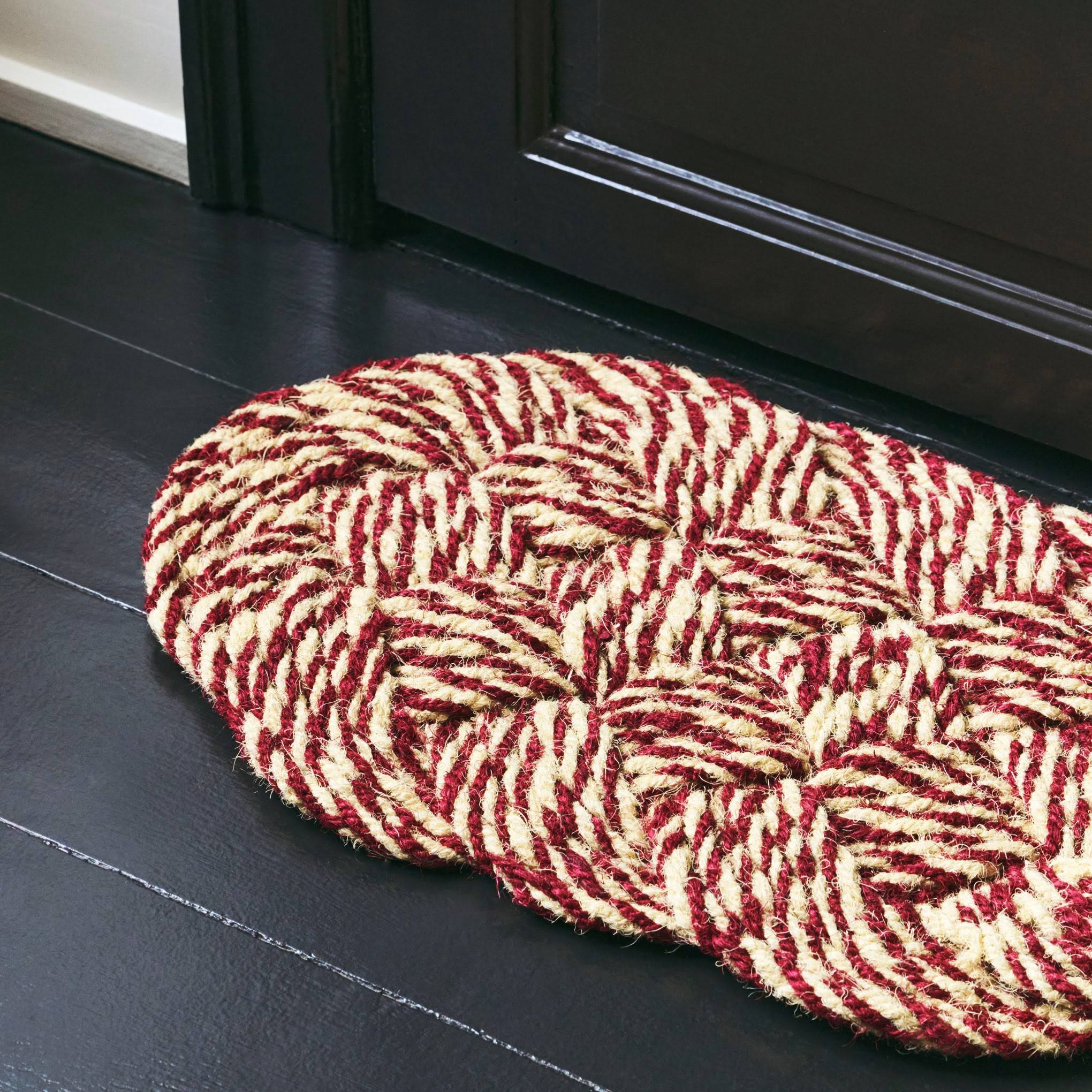 HAY Coco Swirl Doormat - Bordeaux/ Off White