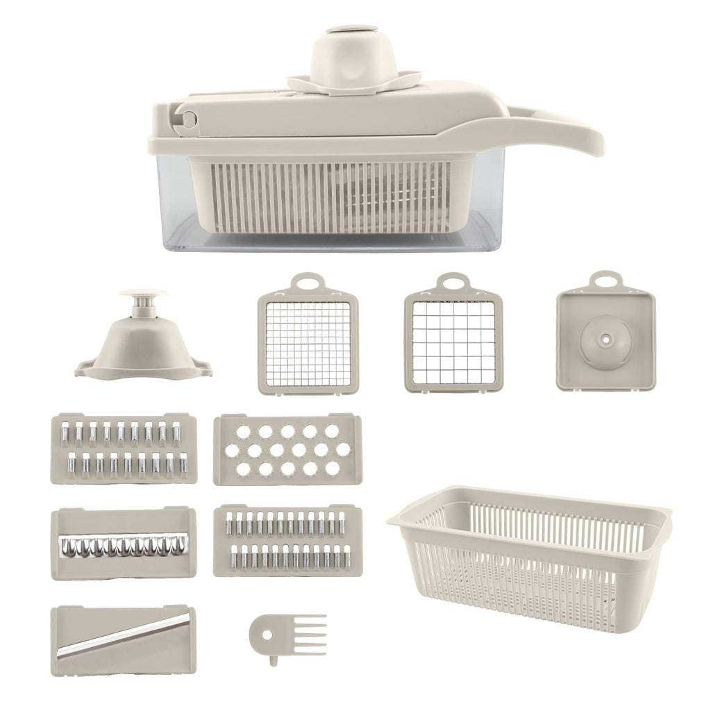 14-in-1 Hand Food Chopper, Dicer, & Slicer with Container for Veggie, Cheese, Onion, & Potato, Versatile & Efficient ...