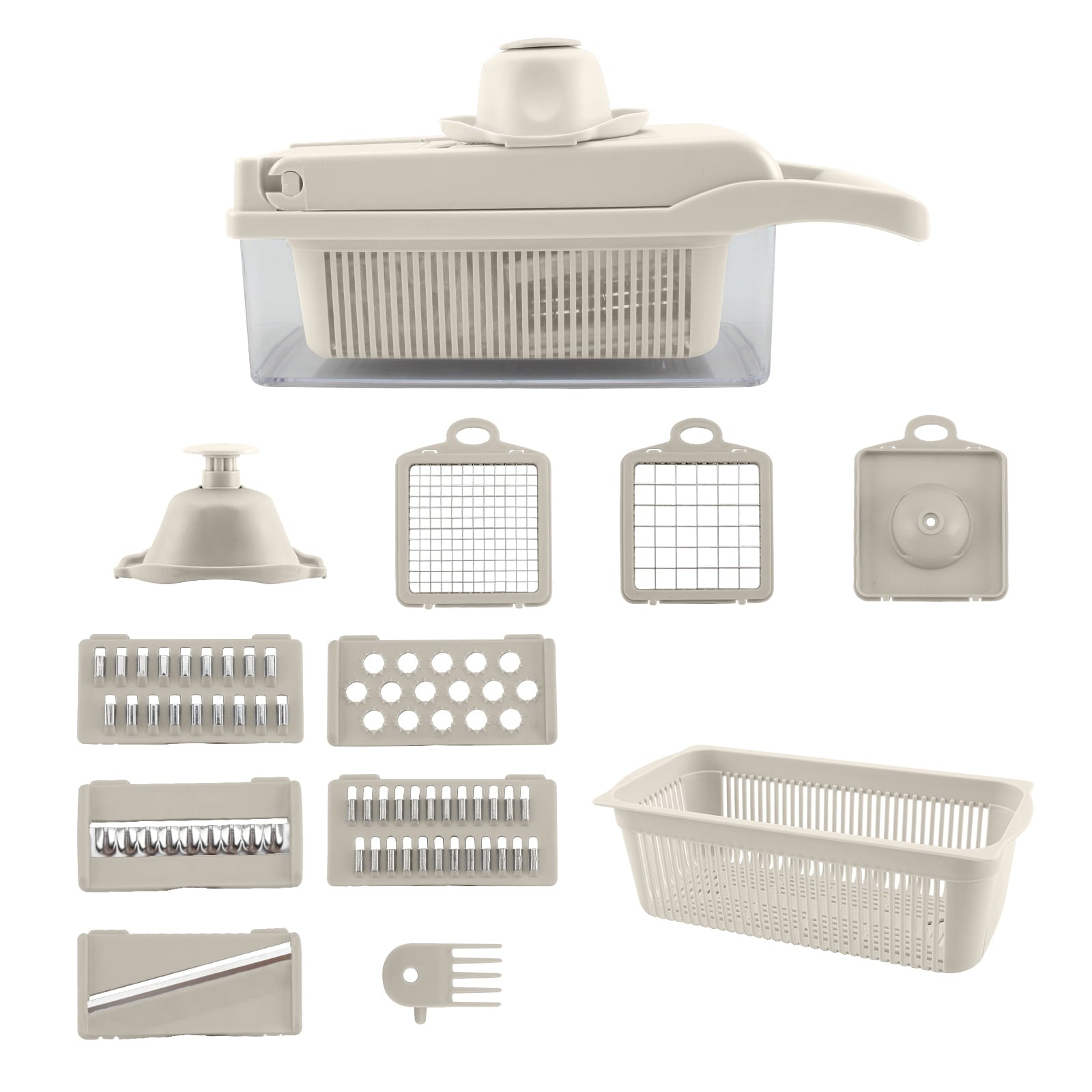 14-in-1 Hand Food Chopper, Dicer, & Slicer with Container for Veggie, Cheese, Onion, & Potato, Versatile & Efficient ...