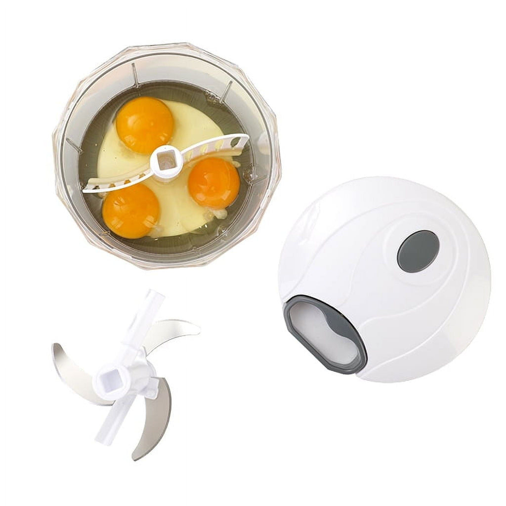 1qt Quick Pull Chopper, BPA free , SS Blades, Food Contact Safe Material , White & Grey, Weight 320g