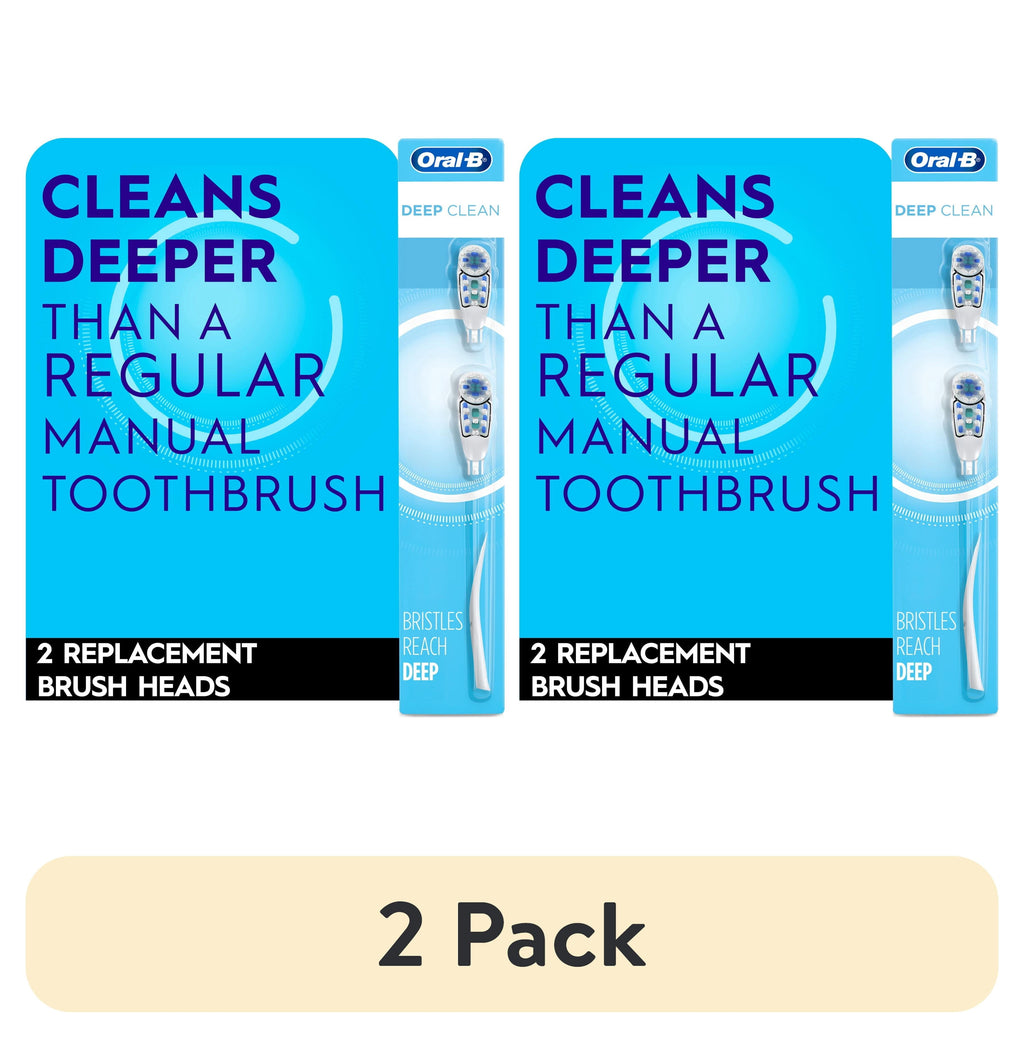 Toothbrush Heads, Deep Clean Battery Powered Toothbrush Replacement Brush Heads, 2 Count