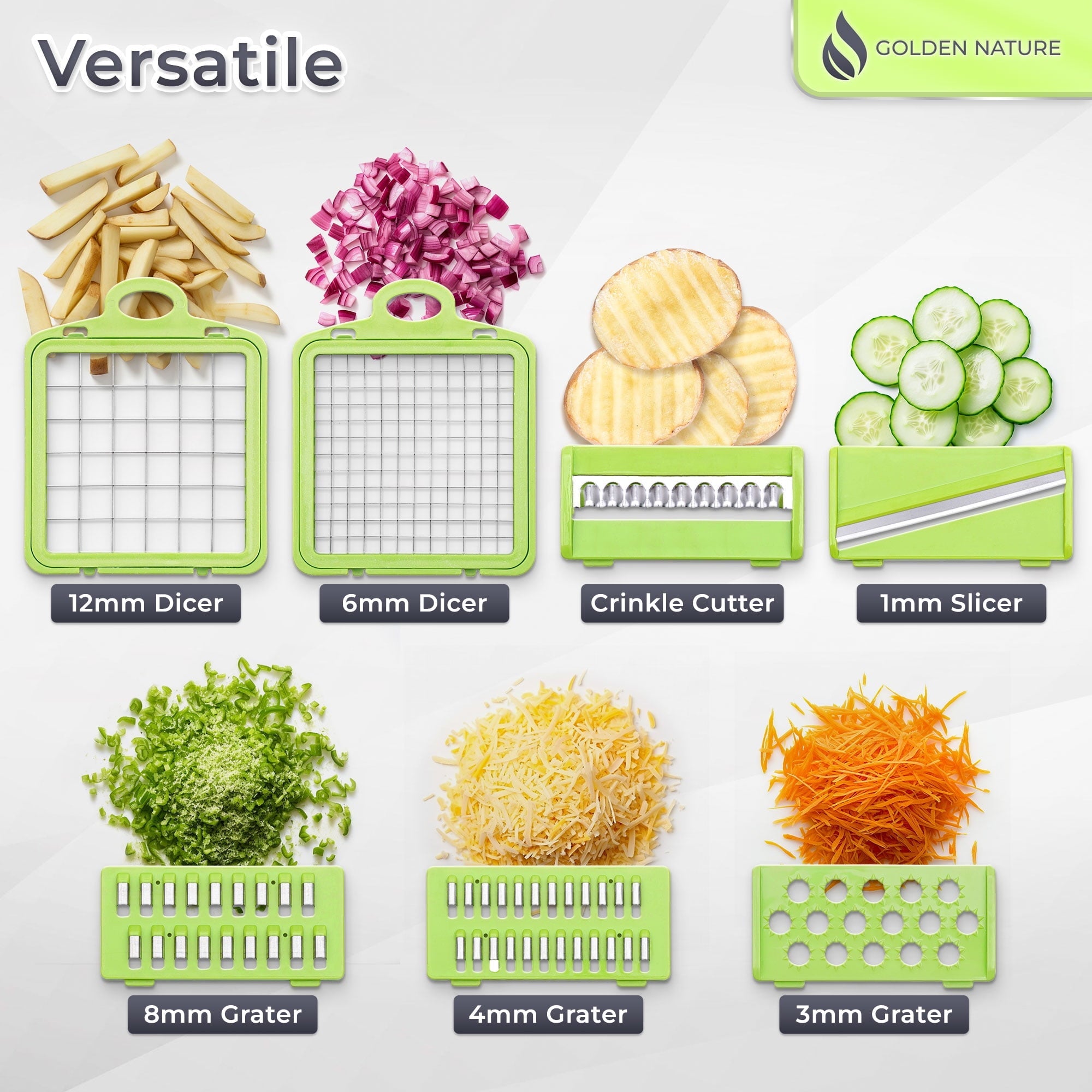 Vegetable Chopper, 14-in-1 Multifunctional Veggie Cutter, Dicer & Slicer, Kitchen Tools for Salad & Food
