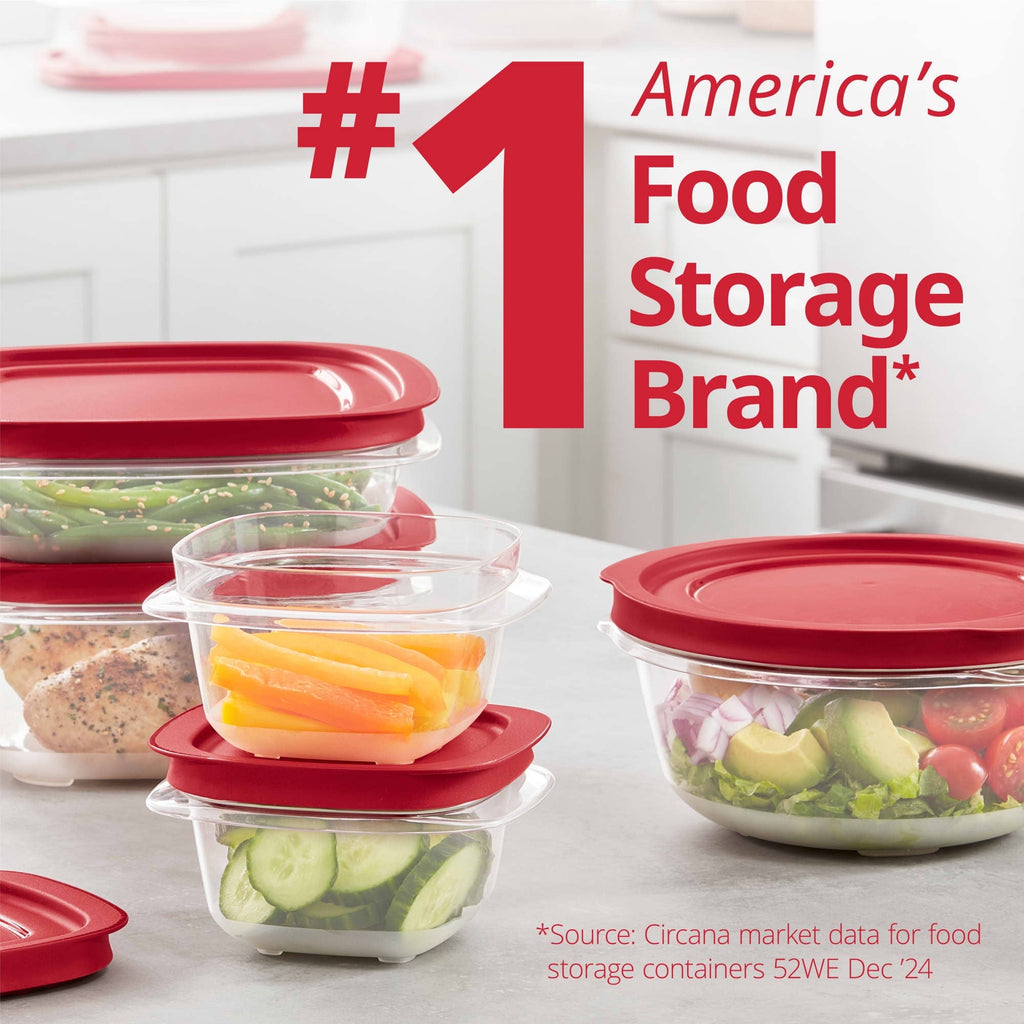 3.57-Cup (2) and 5.26-Cup EasyStore Rectangle Containers, 3 Pack, Food Storage Containers, Food Storage Containers wi...