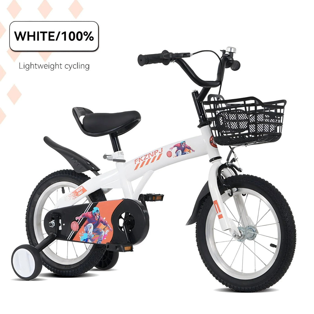 Baprem 18" Girls Bike for 5-9 Years Old Kids, Cute Kids Bike with Training Wheels, Steel Frame Sporty Children Bicycle, Pink