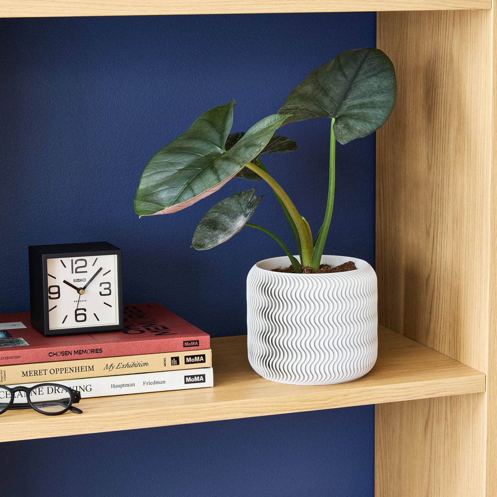 Wavy Pine 3D-Printed Planter - White